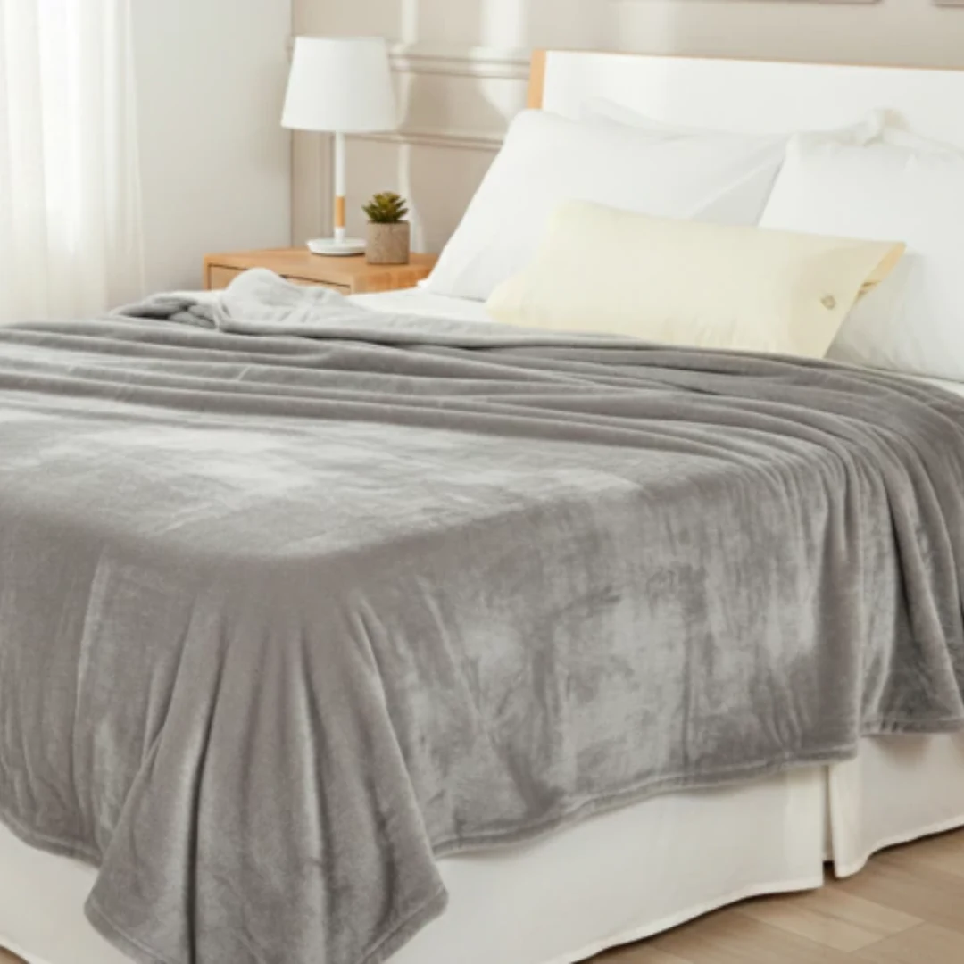 Manta Flannel Color Gris Perla