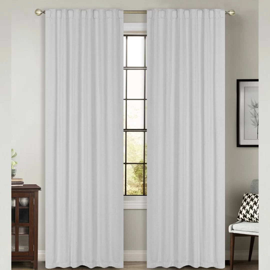 Cortina Blackout Textil 2 paños Color Tiza