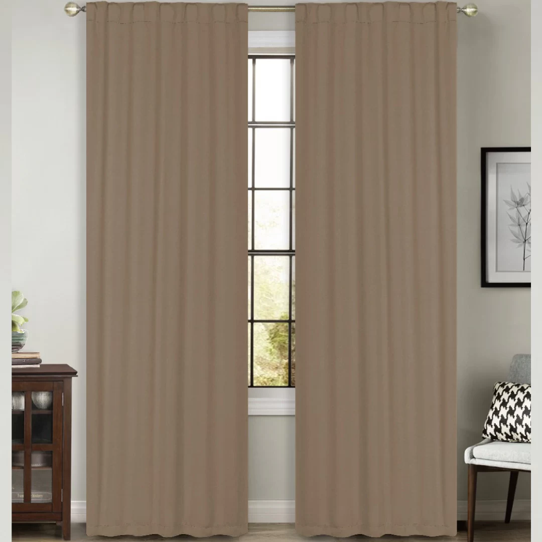 Cortina Blackout Textil 2 paños Color Beige
